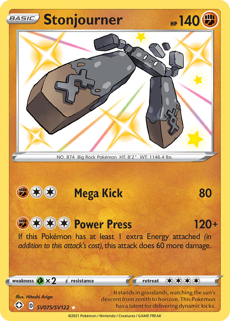 Stonjourner Holo 075/122 Shining Fates Shiny Vault Pokémon Card