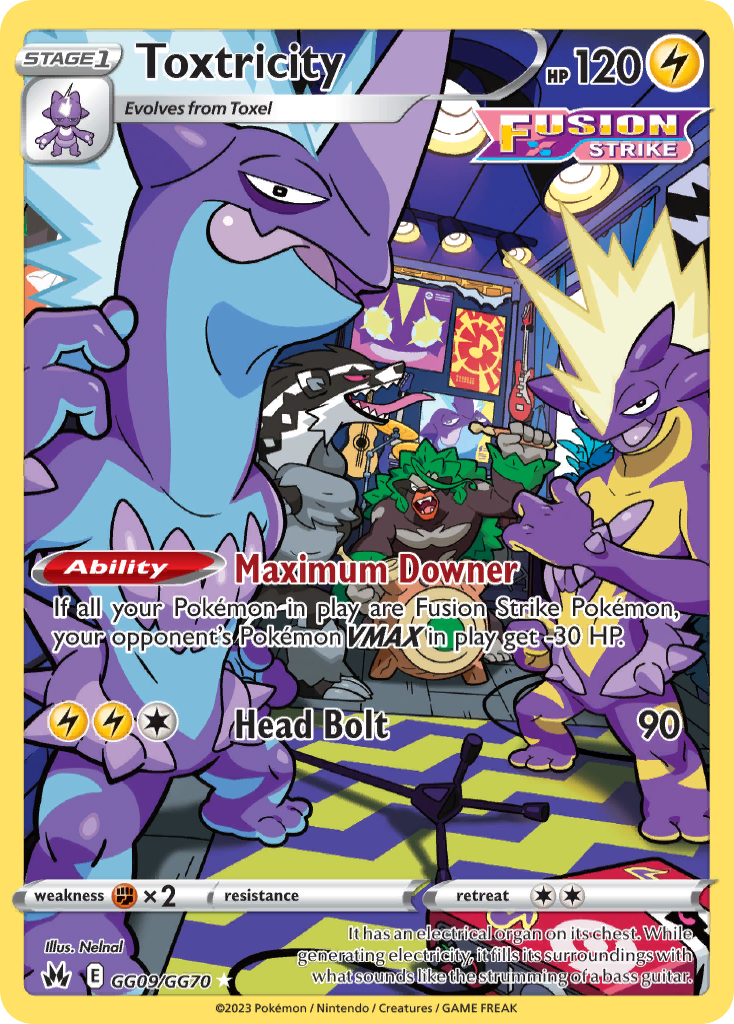 Toxtricity Holo 009/70 Crown Zenith Galarian Gallery Pokémon Card