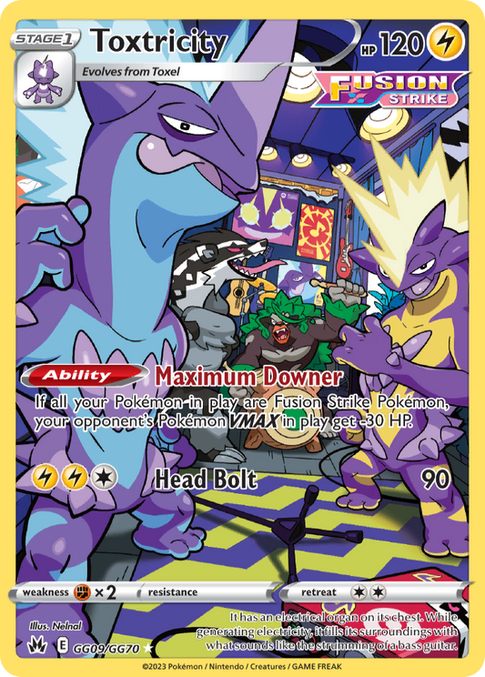 Toxtricity Holo 009/70 Crown Zenith Galarian Gallery Pokémon Card