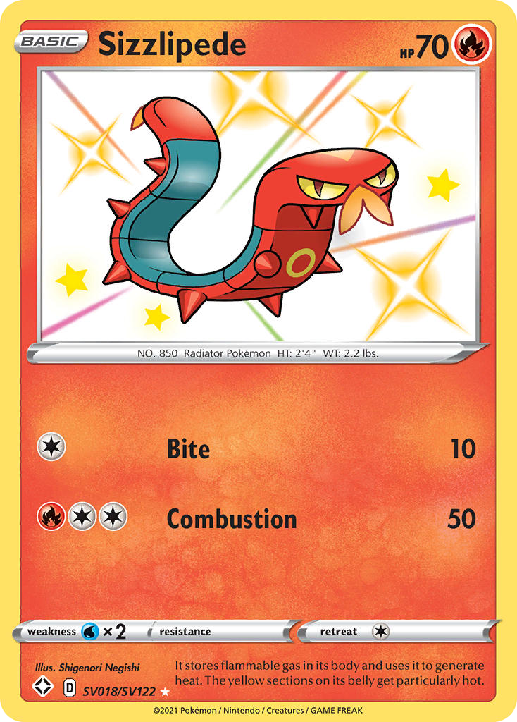 Sizzlipede Holo 018/122 Shining Fates Shiny Vault Pokémon Card