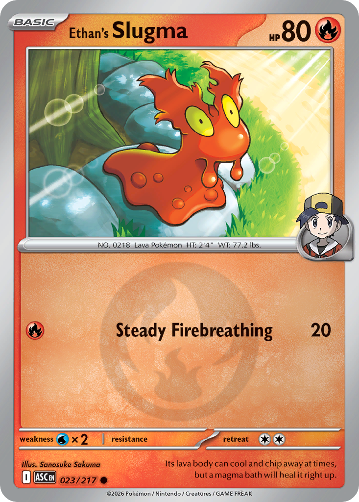 Ethan's Slugma Reverse 023/217 Ascended Heroes Pokémon Card