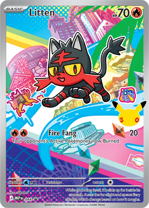 Litten Holo 044/0 MEP Black Star Promos Pokémon Card