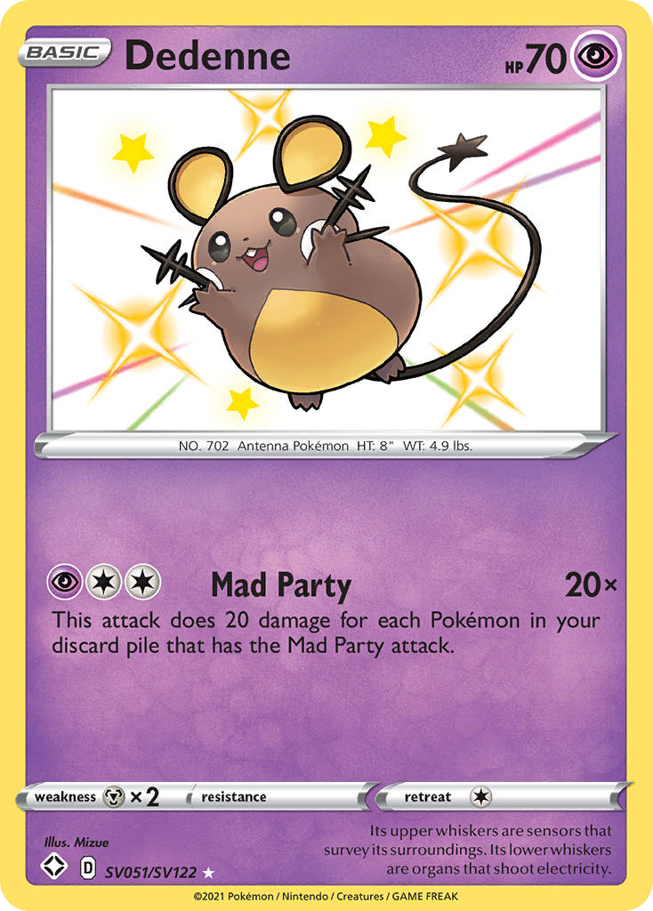 Dedenne Holo 051/122 Shining Fates Shiny Vault Pokémon Card