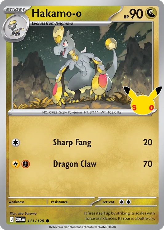 Hakamo-o Non-Holo 111/128 30th Celebration Pokémon Card