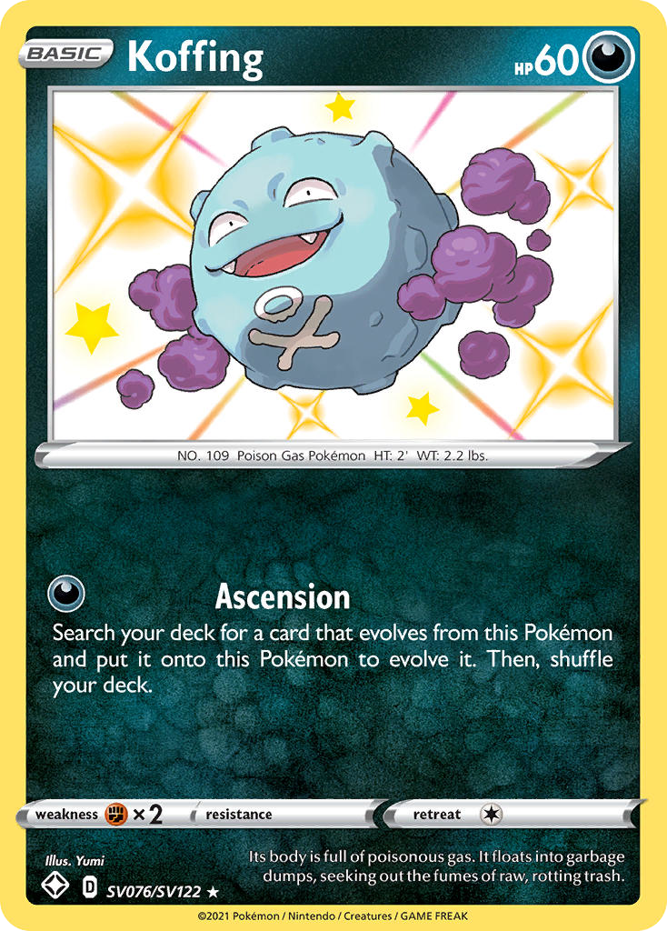 Koffing Holo 076/122 Shining Fates Shiny Vault Pokémon Card