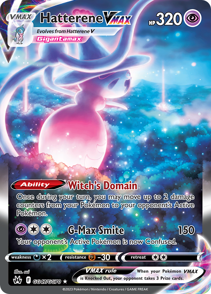 Hatterene VMAX Holo 047/70 Crown Zenith Galarian Gallery Pokémon Card