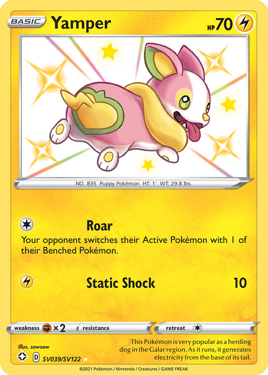 Yamper Holo 039/122 Shining Fates Shiny Vault Pokémon Card