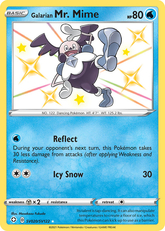 Galarian Mr. Mime Holo 020/122 Shining Fates Shiny Vault Pokémon Card