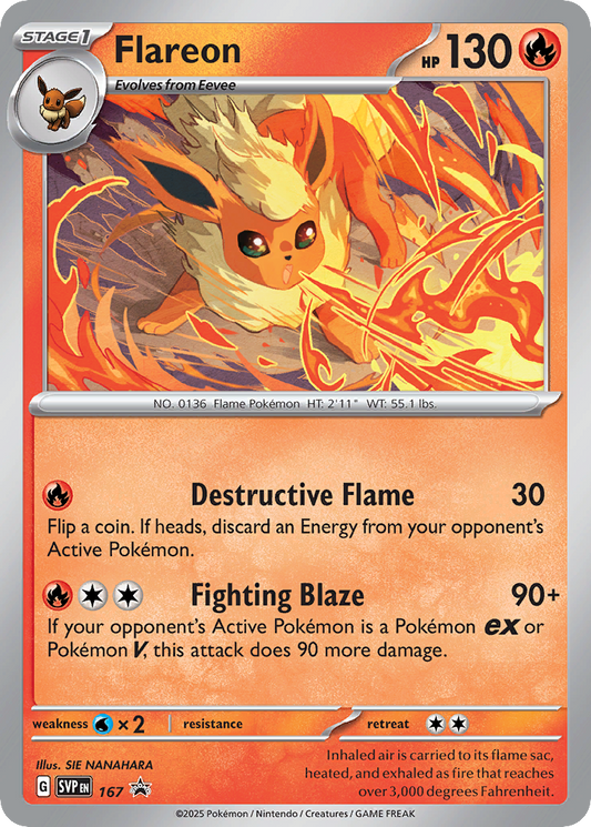 Flareon Holo 167/225 SVP Black Star Promos Pokémon Card