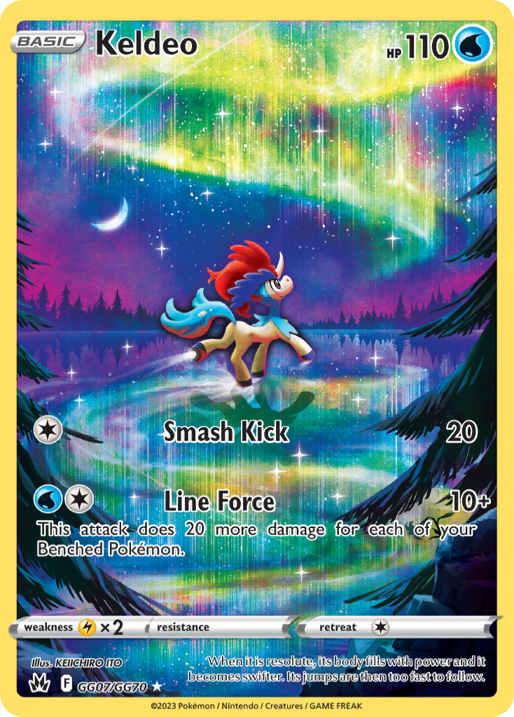 Keldeo Holo 007/70 Crown Zenith Galarian Gallery Pokémon Card