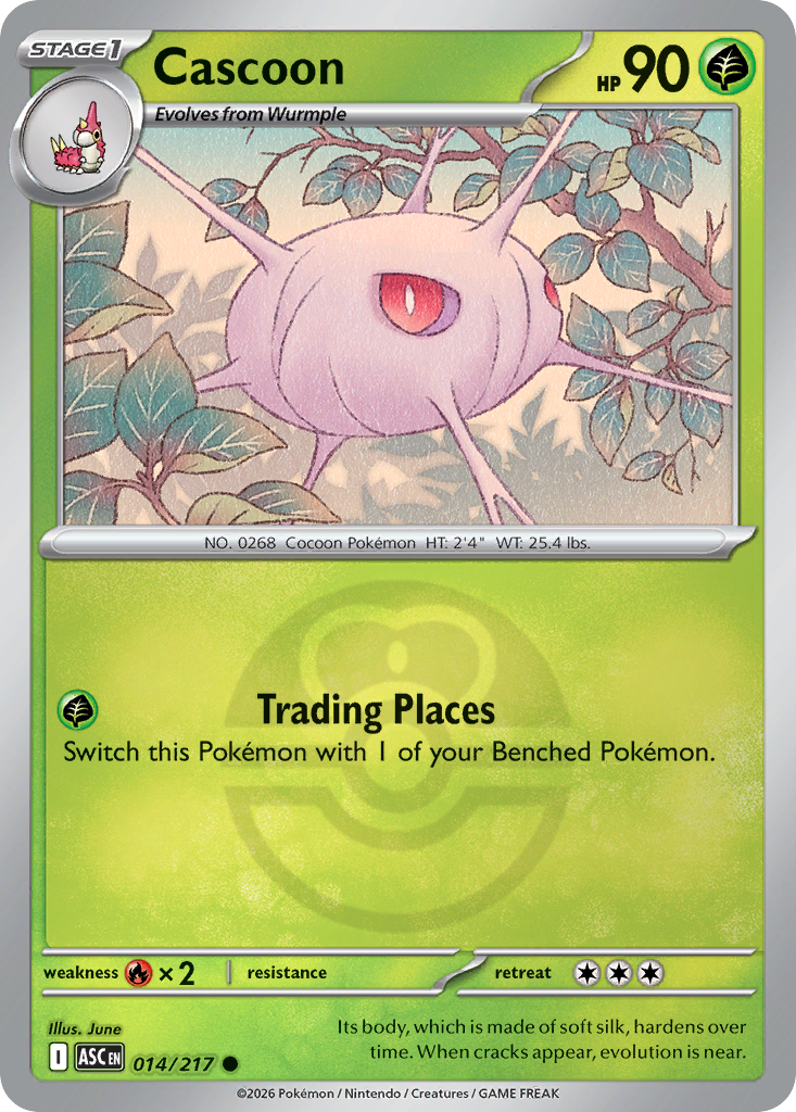 Cascoon Reverse 014/217 Ascended Heroes Pokémon Card