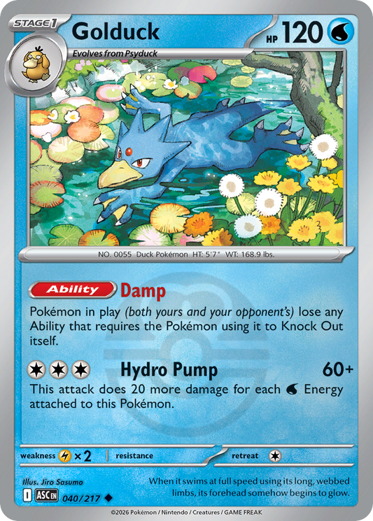 Golduck Reverse 040/217 Ascended Heroes Pokémon Card