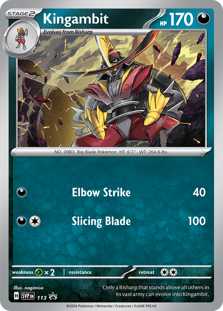 Kingambit Non-Holo 113/225 SVP Black Star Promos Pokémon Card