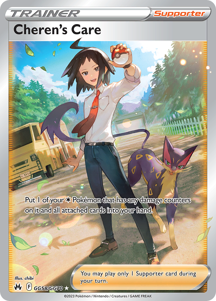 Cheren's Care Holo 058/70 Crown Zenith Galarian Gallery Pokémon Card