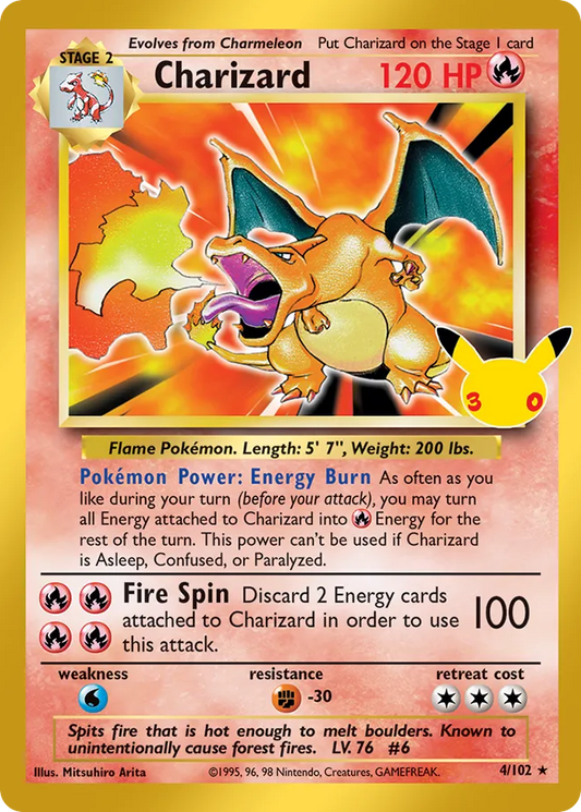Charizard Normal 001/0 30th Classic Collection Pokémon Card