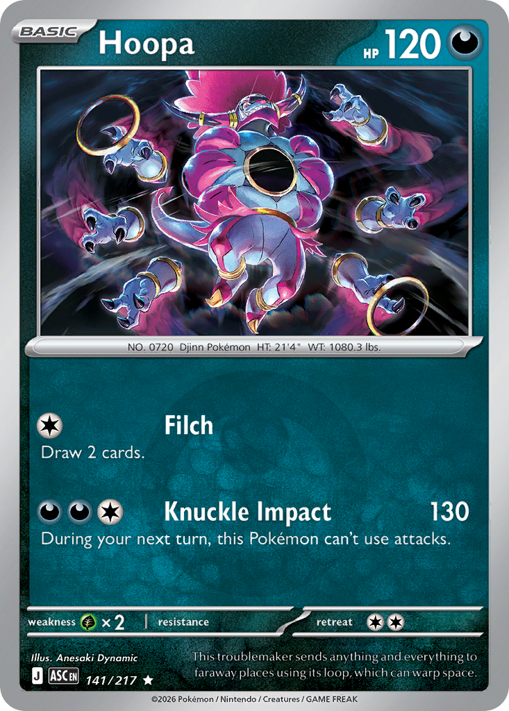 Hoopa Reverse 141/217 Ascended Heroes Pokémon Card