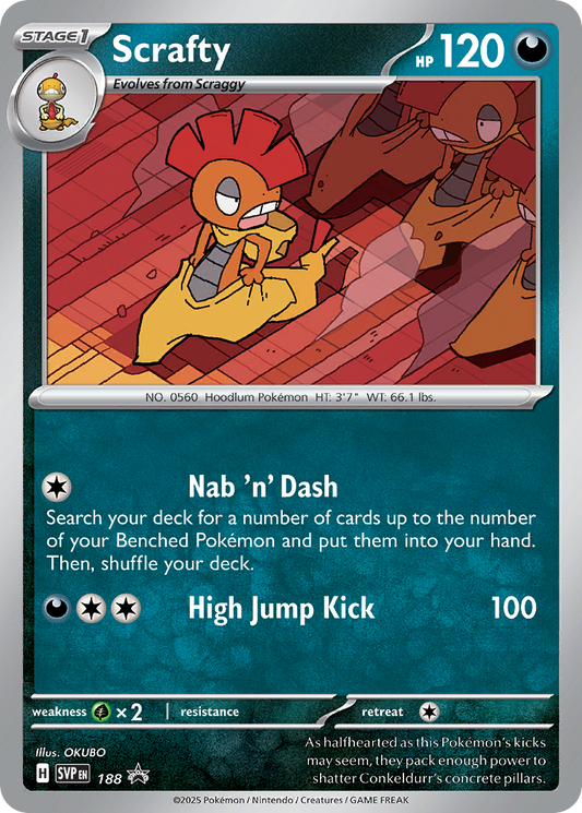Scrafty Holo 188/225 SVP Black Star Promos Pokémon Card