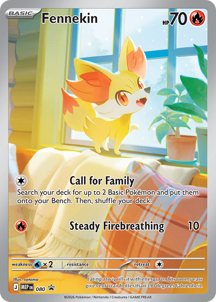 Fennekin Holo 080/0 MEP Black Star Promos Pokémon Card