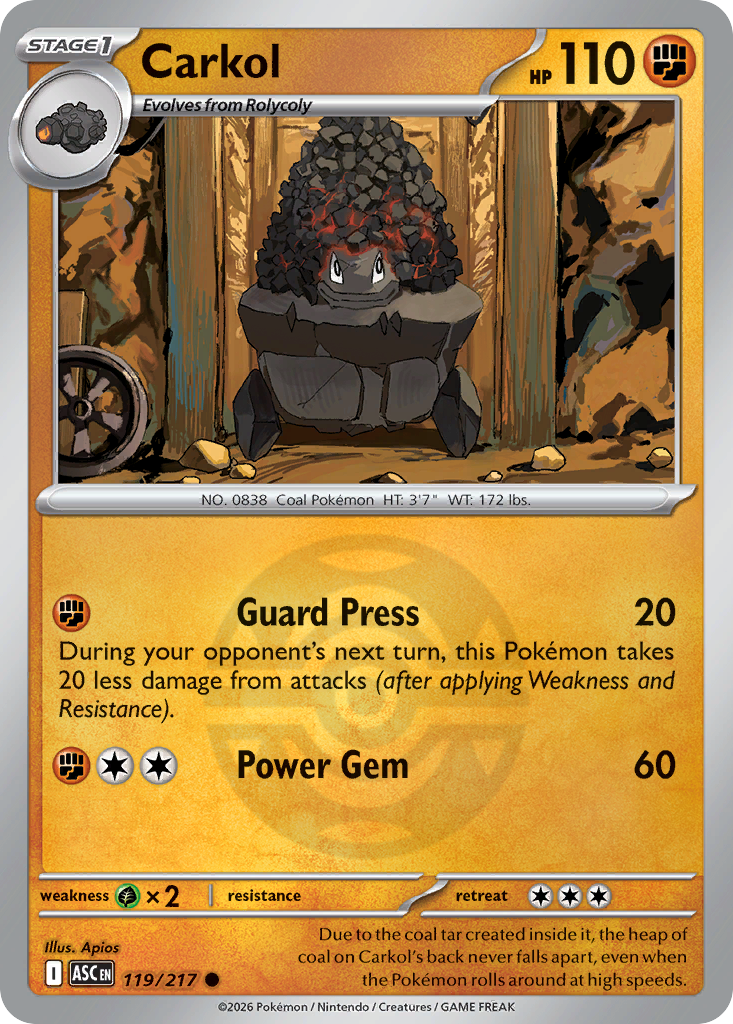 Carkol Reverse 119/217 Ascended Heroes Pokémon Card