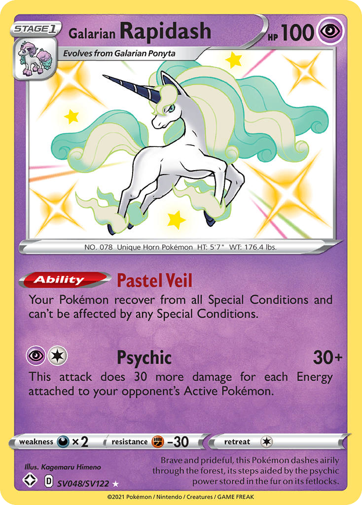 Galarian Rapidash Holo 048/122 Shining Fates Shiny Vault Pokémon Card