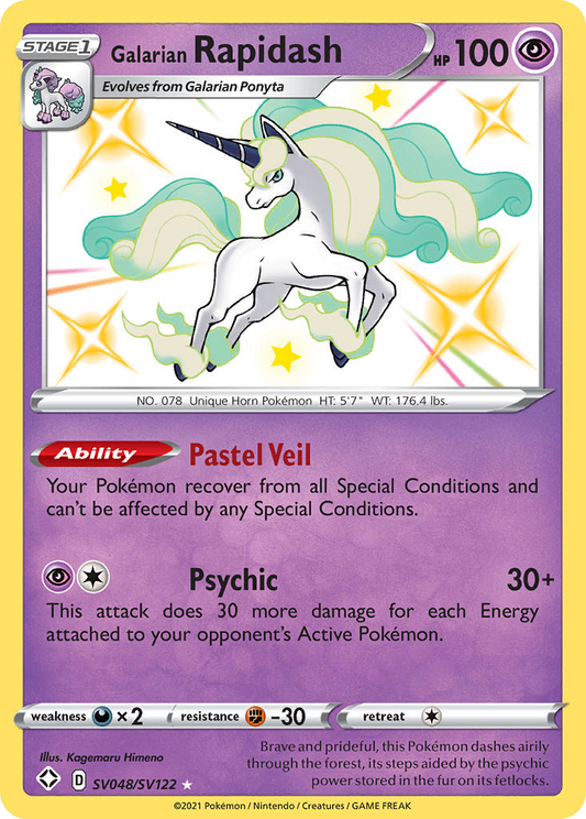 Galarian Rapidash Holo 048/122 Shining Fates Shiny Vault Pokémon Card