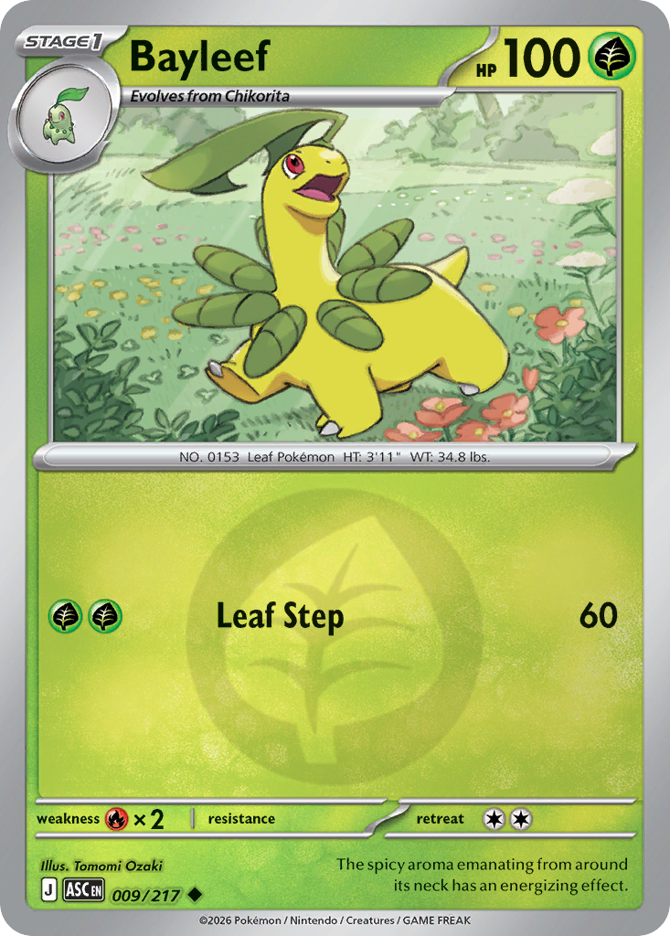 Bayleef Reverse 009/217 Ascended Heroes Pokémon Card