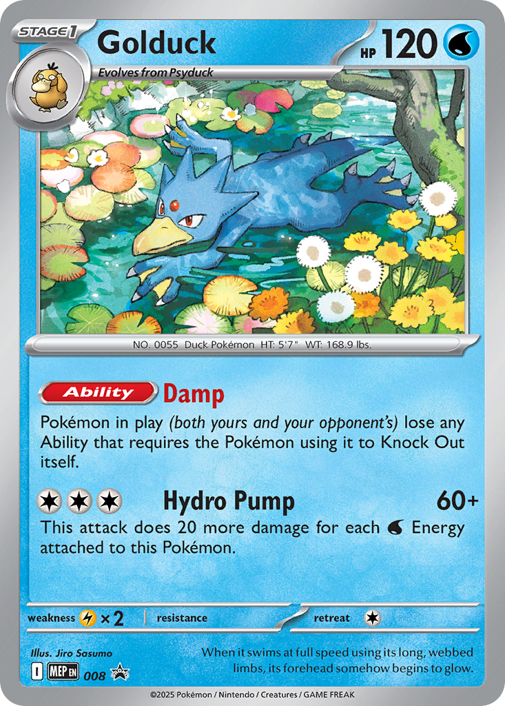 Golduck Holo 008/0 MEP Black Star Promos Pokémon Card