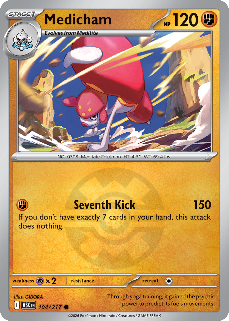 Medicham Reverse 104/217 Ascended Heroes Pokémon Card