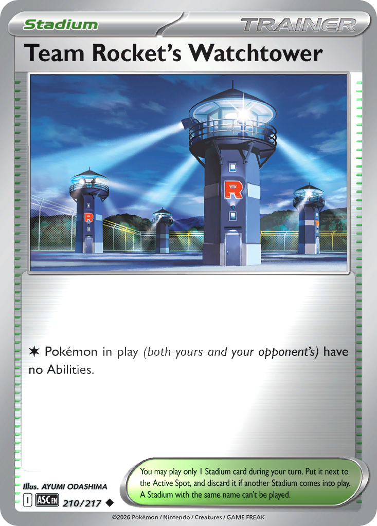 Team Rocket's Watchtower Reverse 210/217 Ascended Heroes Pokémon Card