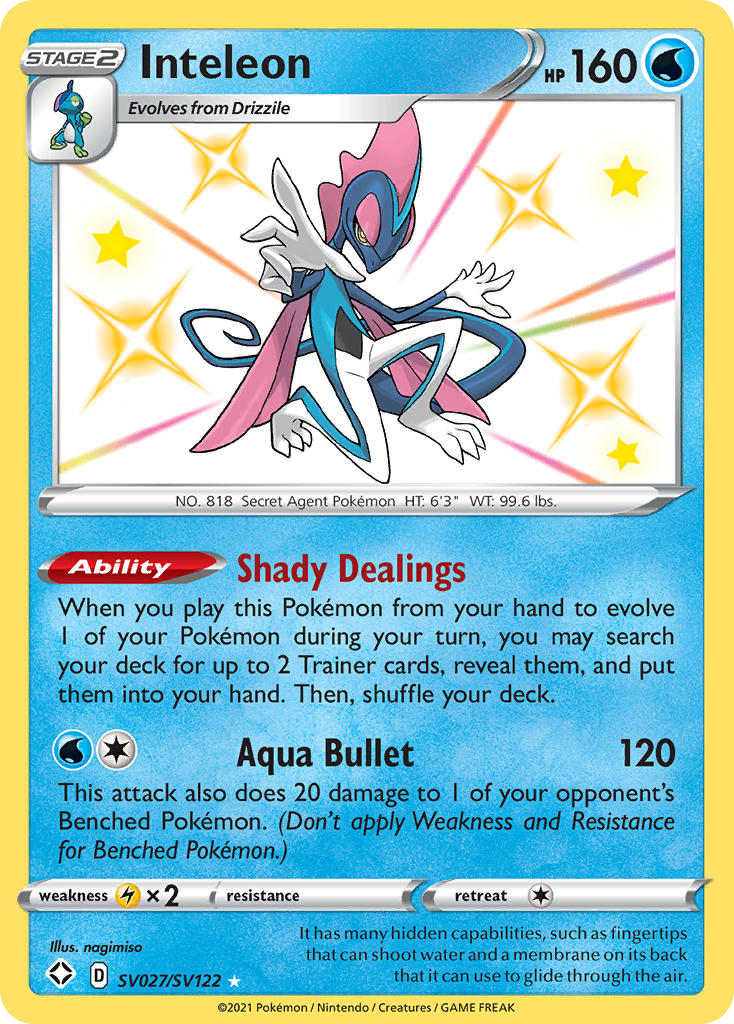 Inteleon Holo 027/122 Shining Fates Shiny Vault Pokémon Card