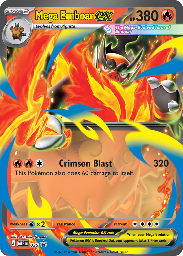 Mega Emboar ex Holo 035/0 MEP Black Star Promos Pokémon Card