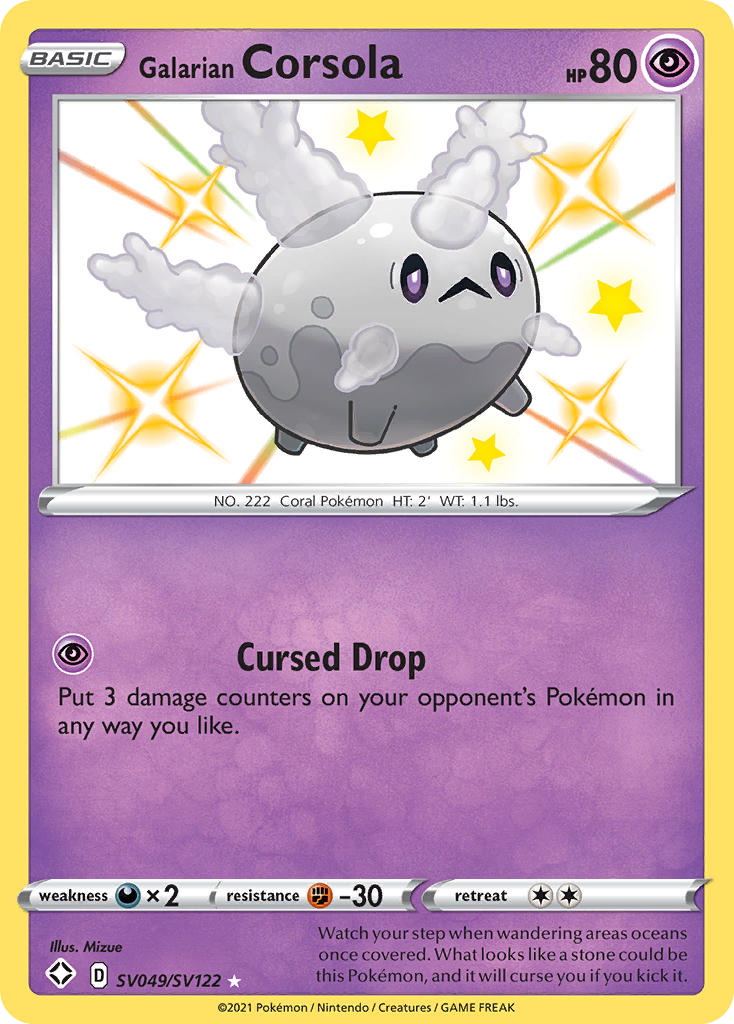 Galarian Corsola Holo 049/122 Shining Fates Shiny Vault Pokémon Card