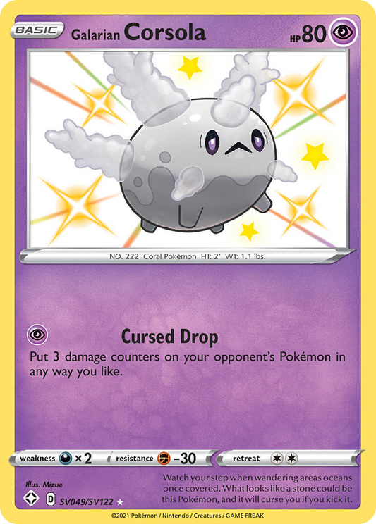 Galarian Corsola Holo 049/122 Shining Fates Shiny Vault Pokémon Card