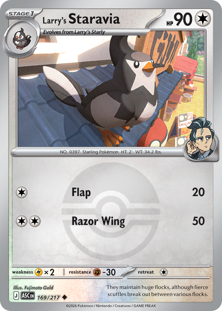 Larry's Staravia Reverse 169/217 Ascended Heroes Pokémon Card
