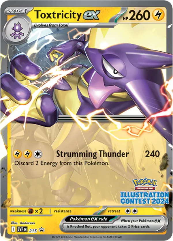 Toxtricity ex Non-Foil 215/225 SVP Black Star Promos Pokémon Card