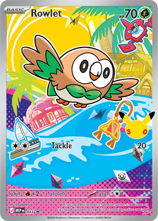 Rowlet Holo 043/0 MEP Black Star Promos Pokémon Card