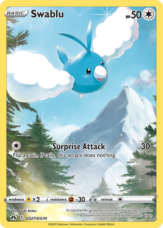 Swablu Holo 027/70 Crown Zenith Galarian Gallery Pokémon Card