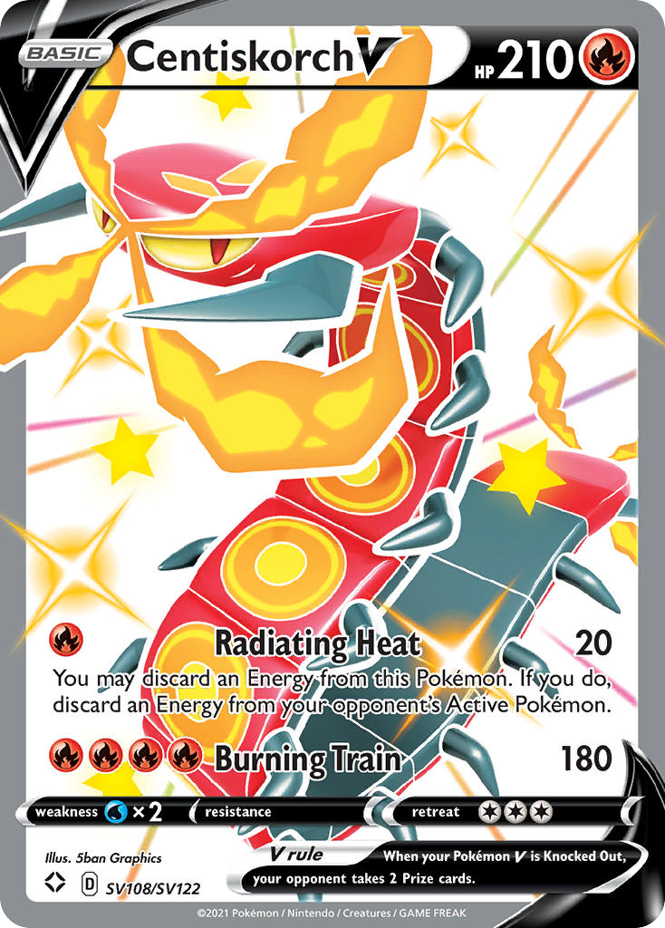 Centiskorch V Holo 108/122 Shining Fates Shiny Vault Pokémon Card