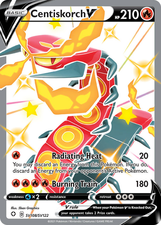 Centiskorch V Holo 108/122 Shining Fates Shiny Vault Pokémon Card