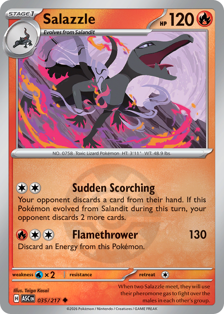 Salazzle Reverse 035/217 Ascended Heroes Pokémon Card