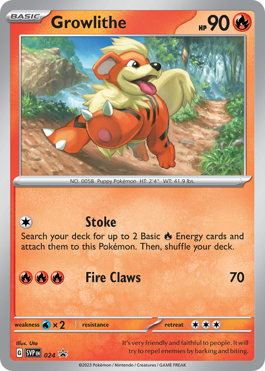 Growlithe Holo 024/225 SVP Black Star Promos Pokémon Card