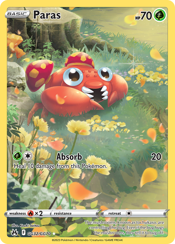 Paras Holo 032/70 Crown Zenith Galarian Gallery Pokémon Card