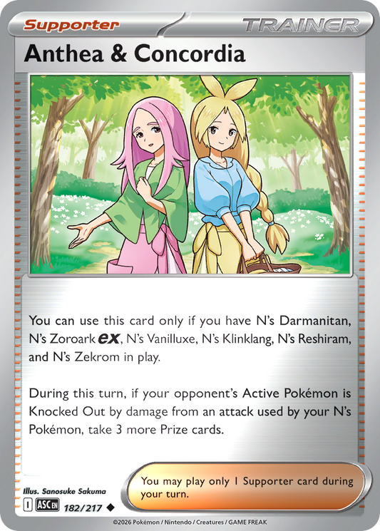 Anthea & Concordia Reverse 182/217 Ascended Heroes Pokémon Card