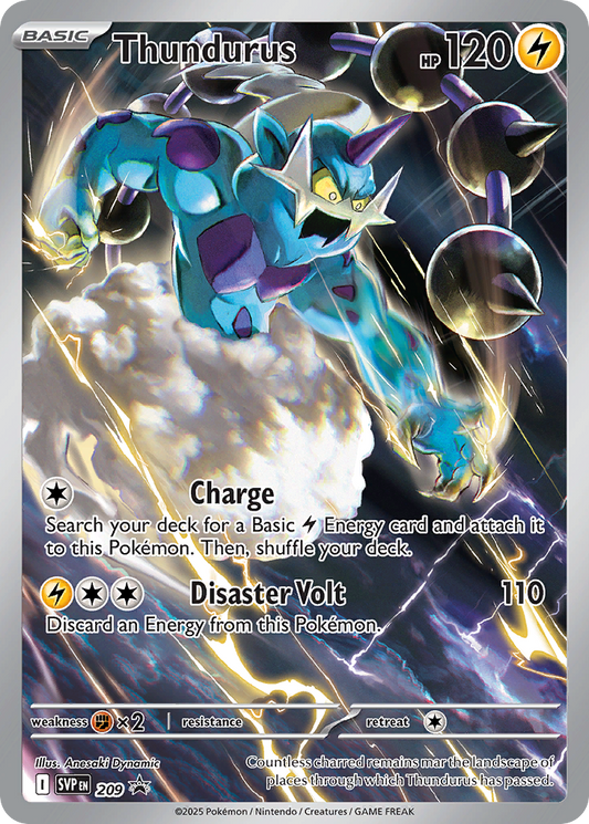 Thundurus Holo 209/225 SVP Black Star Promos Pokémon Card