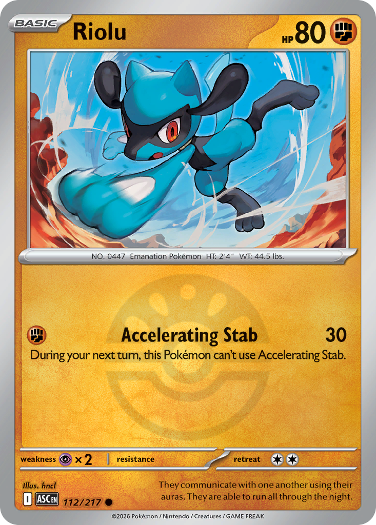 Riolu Reverse 112/217 Ascended Heroes Pokémon Card