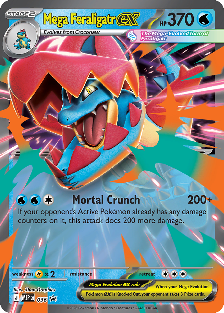 Mega Feraligatr ex Holo 036/0 MEP Black Star Promos Pokémon Card