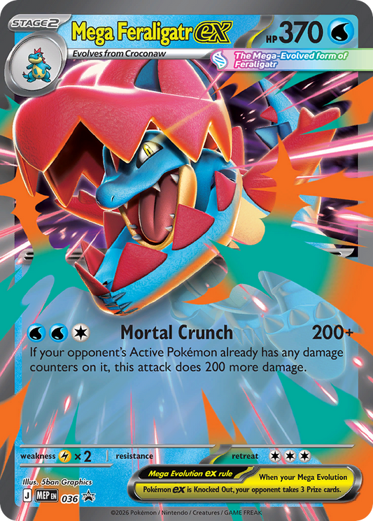 Mega Feraligatr ex Holo 036/0 MEP Black Star Promos Pokémon Card