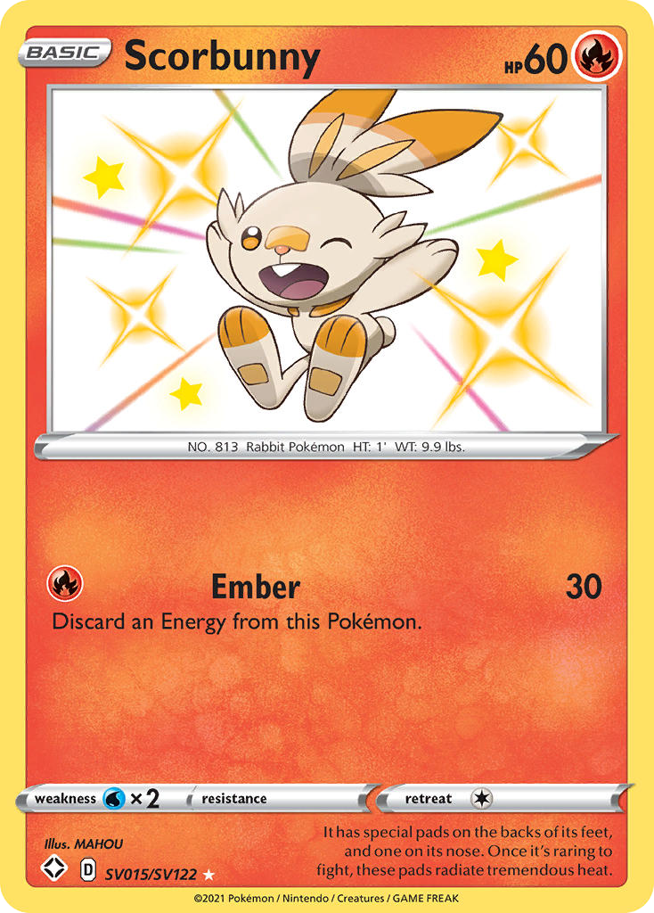 Scorbunny Holo 015/122 Shining Fates Shiny Vault Pokémon Card