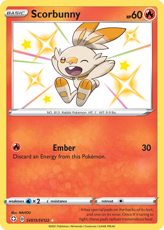 Scorbunny Holo 015/122 Shining Fates Shiny Vault Pokémon Card