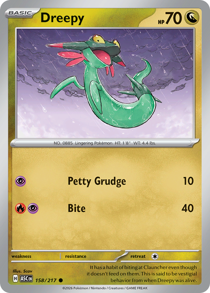 Dreepy Non-Holo 158/217 Ascended Heroes Pokémon Card